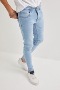 Newtime Erkek Jeans Skinny Fit Likralı Buz Mavi Tırnaklı