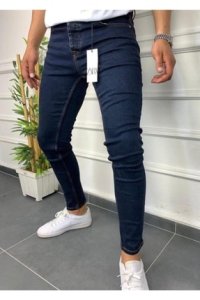 MARTIN MIX'S Erkek Lacivert Skinny Fit Jeans Pantolon Likralı Bilek Kalıp Kot