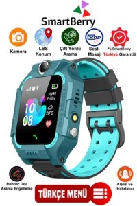 Smartberry Çocuk Yeşil Konum Takipli Sim Kart Girişli Lbs Ve Sos Özellikli Akıllı Saat