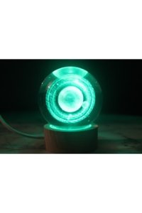 ABACA Elektrikli Işıklı Renk Değiştiren Gezegen Cam Küre Hediyelik Eşya