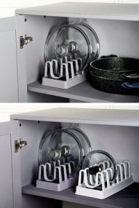 Giftsofanatolia Tencere Kapağı Organizeri - 6 Bölmeli Tencere Kapak Rafı Dolap Içi Düzenleyici Kapak Düzenleyicisi