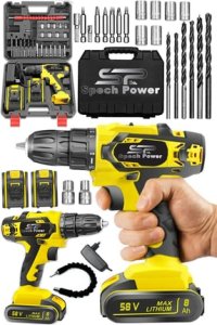 Catfiller Spech Power X 58 V 8 Ah Çift Akülü Metal Dişli Şanzıman Şarjlı Vidalama Matkap 28 Parça Uç Setli