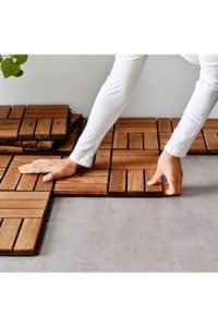 IKEA Parke Balkon Teras Masif Yer Döşemesi - 3 Parça