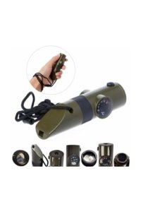 Pi İthalat Izci Düdüğü - Avcı Düdüğü 7in1 Pusulalı Termometreli Survival Düdük Deprem Acil Durum Düdüğü